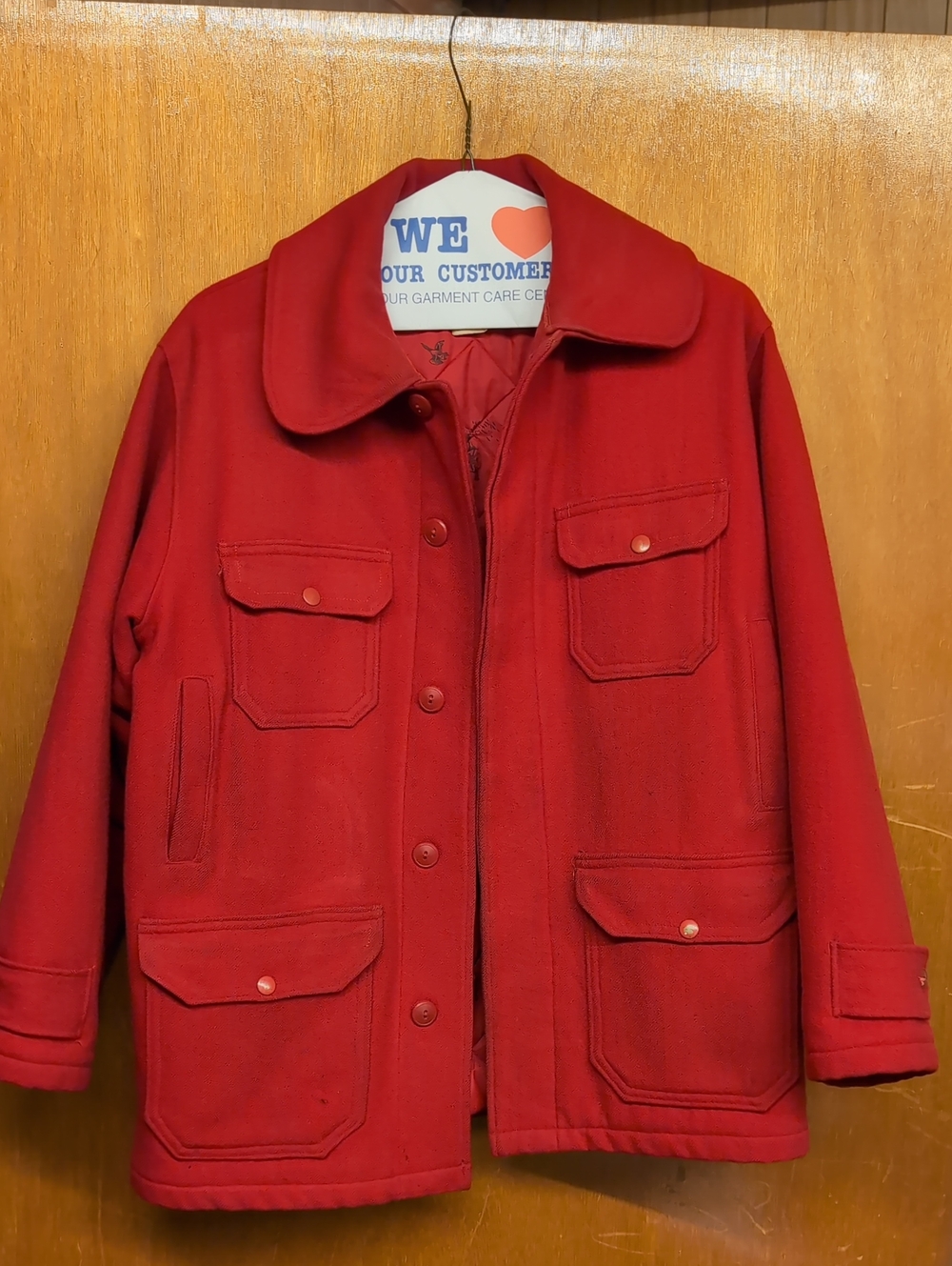 VINTAGE 1970s WOOLRICH 512 WOOL HUNTING JACKET WITH RARE NOVELTY PRINT LINING